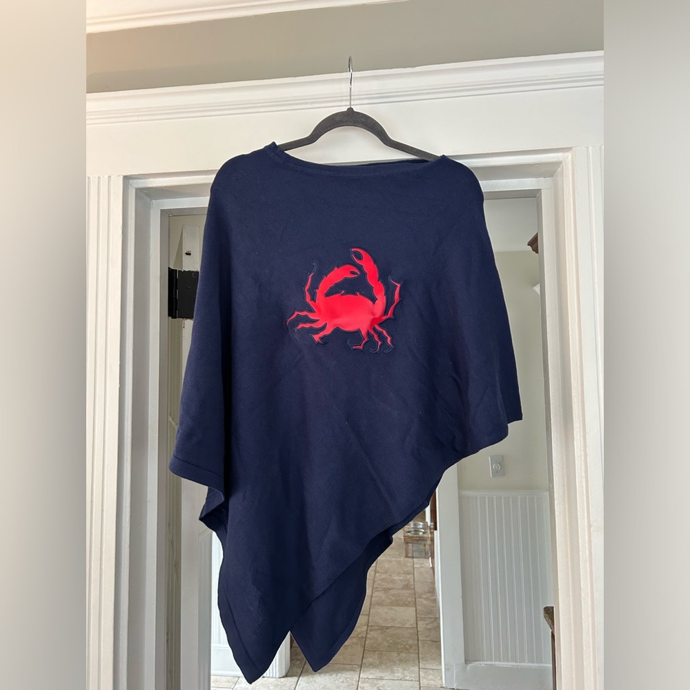 Nautical shawl with crab design